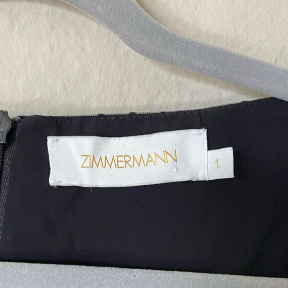 Zimmermann Charm Midi Black Dress Pleated Polka Dot Flocked Tulle Size S/M - Picture 12 of 12